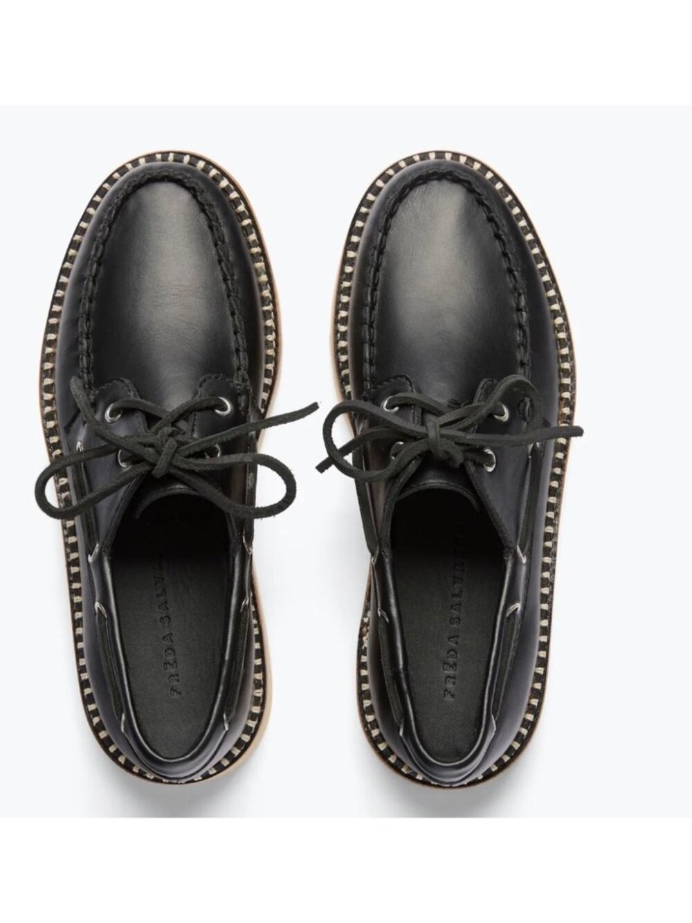 Freda Salvador Collins Lug Loafer Black Leather 8.5
